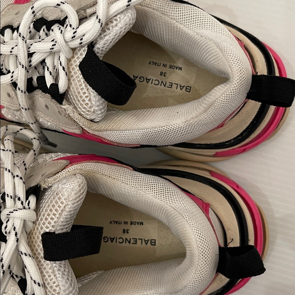 Balenciaga Pink, Black, and White Chunky Made In Italy Sneakers Women’s Size 38 - Picture 8 of 15